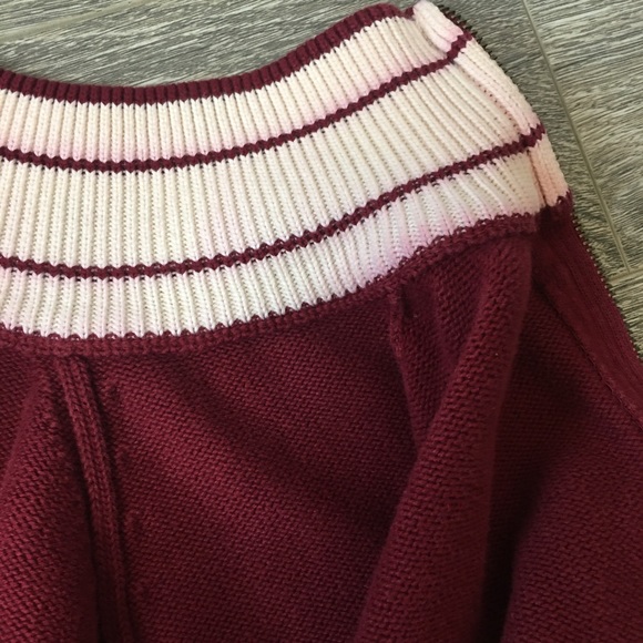 Tommy Hilfiger Burgundy Fill Zip Knit Sweater - Picture 7 of 8